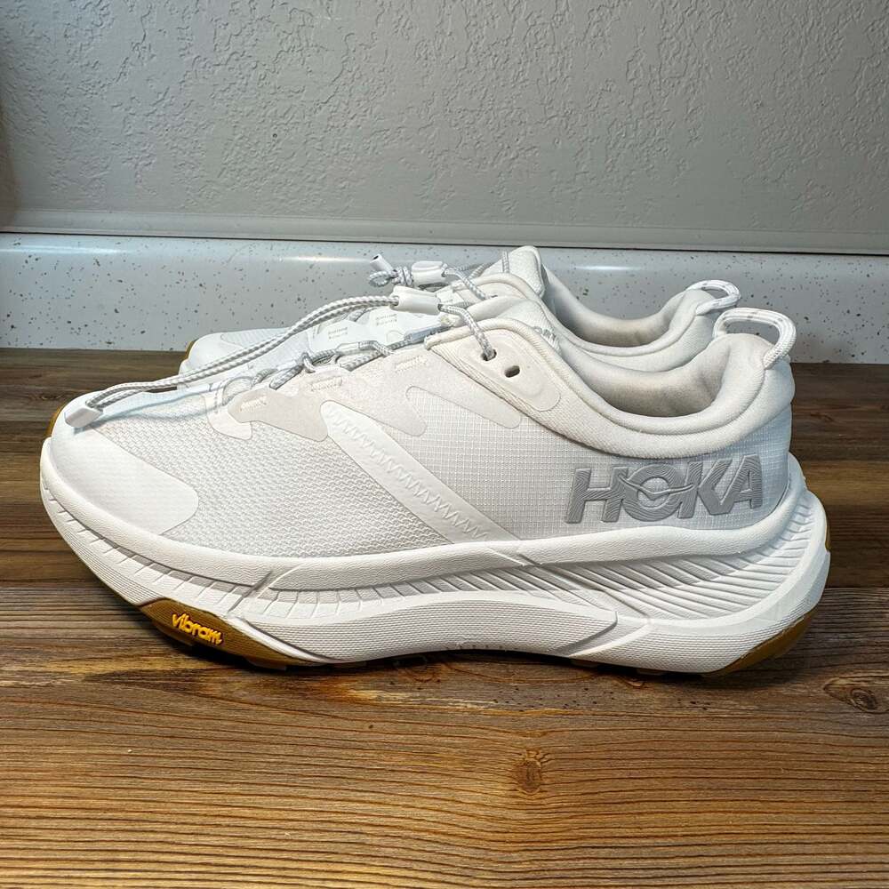 Hoka One One Women's Transport Running Shoes, White/Gum, Size 9B